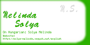 melinda solya business card